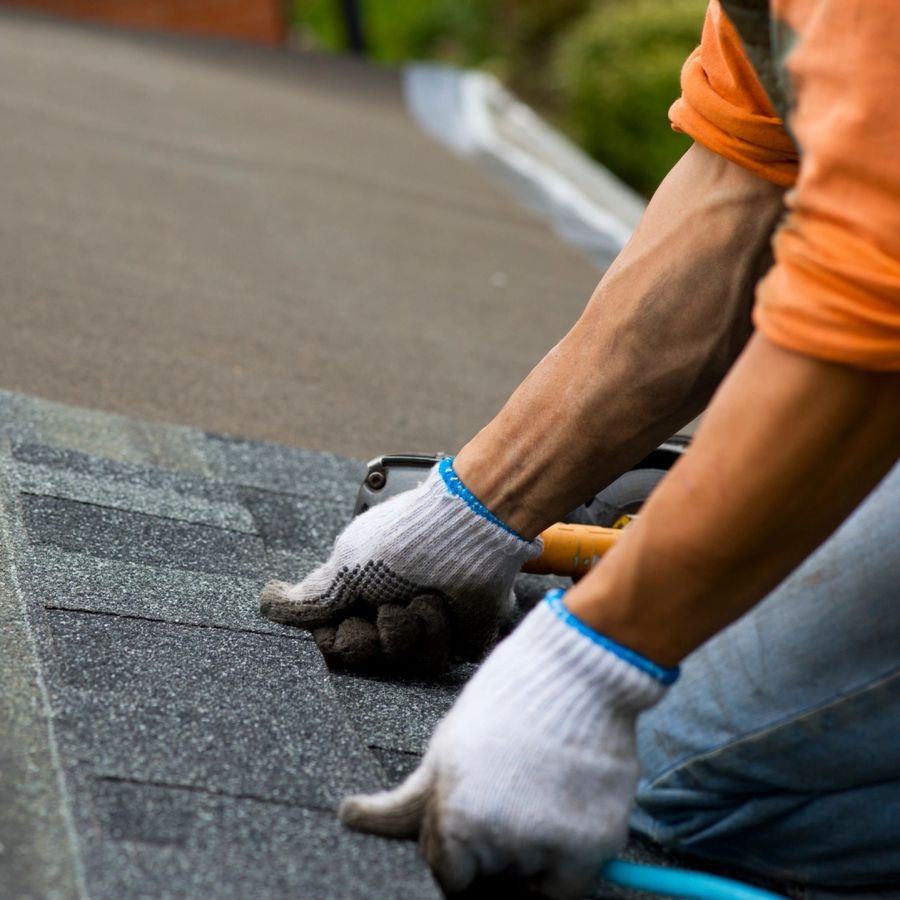 Roofing professionals at work