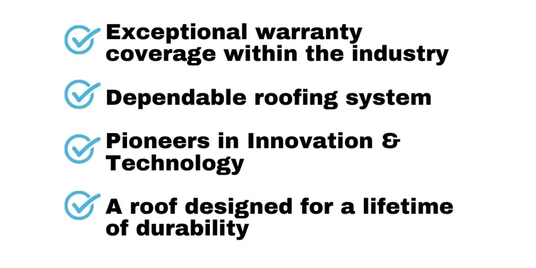 Benefits of a CertainTeed ShingleMaster: exceptional warranty coverage, dependable roofing system, pioneers in innovation and technology, a roof designed for a lifetime of durability