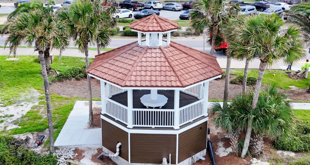 Completed stone-coated steel roof
